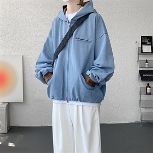 8XL-M 美式复古撞色连帽水洗夹克男高级感做旧情侣外套JK1327P88图片