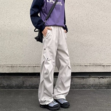 美式高街工装伞兵裤阔腿宽松休闲工装裤男女休闲裤潮K6058-P48，男装休闲裤，星座412-2