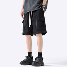 夏季新款冰丝垂感短裤无影墙休闲裤男免烫宽松凉感K23217-P35，男装牛仔裤，星座717