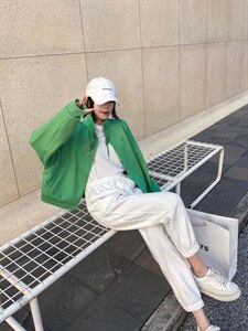 时装复合彩色开衫卫衣外套图片