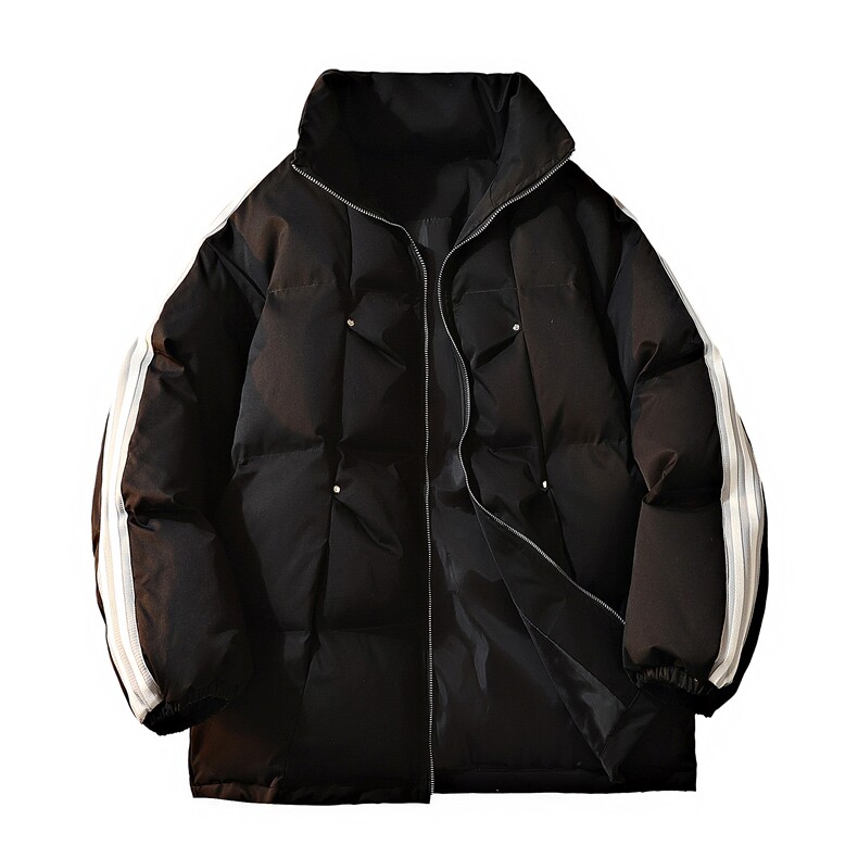 100聚酯特P95控158白底三条杠棉服冬外套情侣棉衣立领面包服MY243,男装棉衣,电商B370