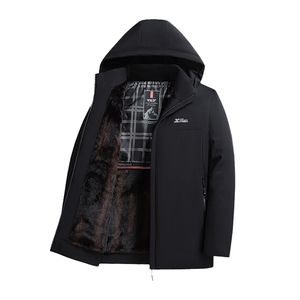 中老年冬季棉服男御防寒服加绒加厚保暖棉袄中年爸爸棉衣外套图片