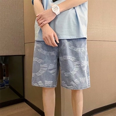 夏季牛仔短裤潮牌宽松潮流休闲五分裤港风帅气百搭中裤K1147-P38，男装休闲裤，星座512-2