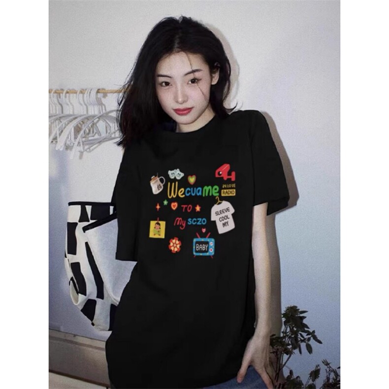 H0502-p25230克纯棉包领高品质抖音天猫质量卡通印花,女装T恤,星座617A-2