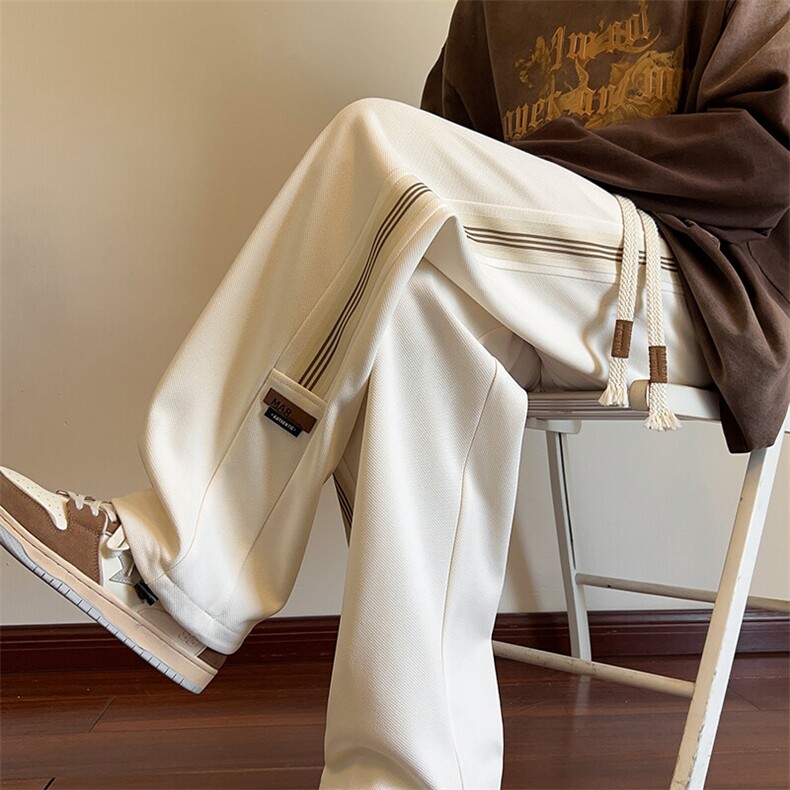 2026HK23834改薄春季新款港风内景织带卫裤M-5XHK23929-特P35，男装休闲裤，电商A022