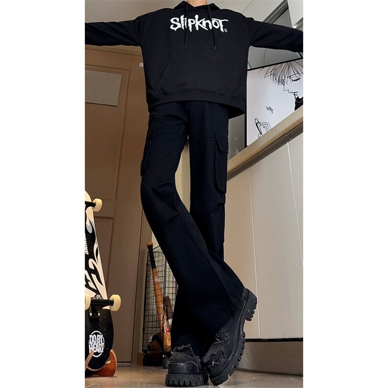 高品质B221美式ins高街宽松微喇水洗休闲裤LK24342-P65控88,男装休闲裤,电商B221