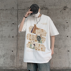 男装短袖t恤夏季落肩袖宽松动物印花五分袖体恤XZ514-2-2401-P28，男装T恤，星座514-2(原B239)