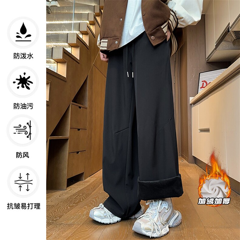 美式三防冲锋裤子男秋冬季2024新款加绒加厚大码宽松直筒休闲长裤,男装休闲裤,电商A022