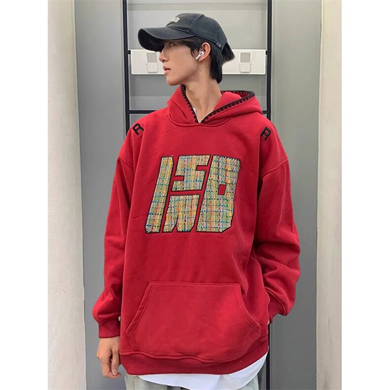 5579-P67新款中长纯棉华棉复合刺绣连帽卫衣加绒,女装卫衣/绒衫,星座617A-2
