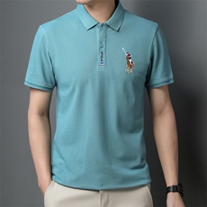 短袖POLO衫男2024夏季新款翻领印花半袖高端T恤轻商务上衣服P55，男装T恤，钱塘6003A(原)4033A
