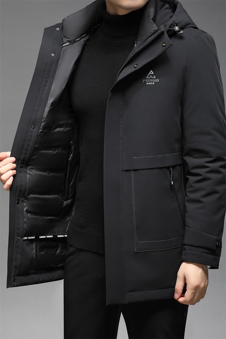 新款冬脱卸内胆羽绒服中年男外套爸爸装夹克上衣GSNA219953-P400图片