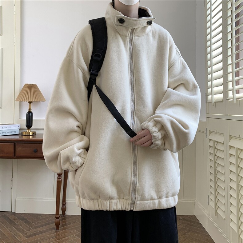春秋夹克摇粒绒外套大码日系休闲上衣港风潮1016-1JK63P85K115,男装夹克,星座1016-1（原电商B408-1）