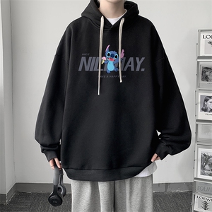 WY2173-P35 加绒款-P40 纯棉连帽卫衣男大码运动帽衫宽松薄外套男图片
