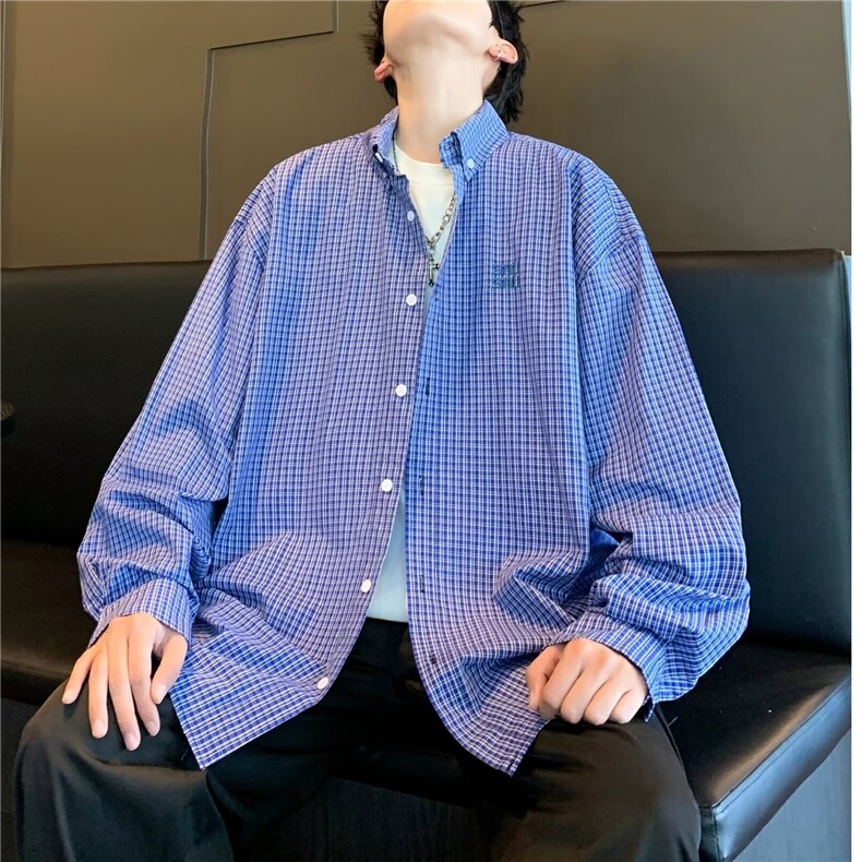 男士韩版提花长袖牛仔衬衫男夏秋季衬衣2024年新款薄款HJ23/P35,男装衬衫,星座506