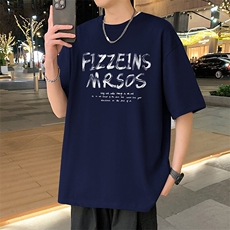 T853大码宽松纯棉运动圆领体恤衫oversize短袖T恤男重磅T，男装T恤，星座304A-1