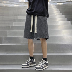 牛仔男款短裤夏季薄款潮牌直筒港风潮流休闲五分裤子DK852-特批34图片