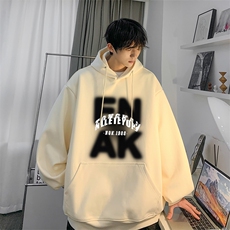 抖音品质潮流字母印花宽松落肩袖连帽卫衣JK23356特批30控49，男装卫衣，星座605(原A050)