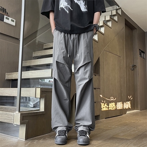 夏季薄款高街速干休闲裤宽松直筒美式褶皱降落伞兵裤K030-特批-22图片