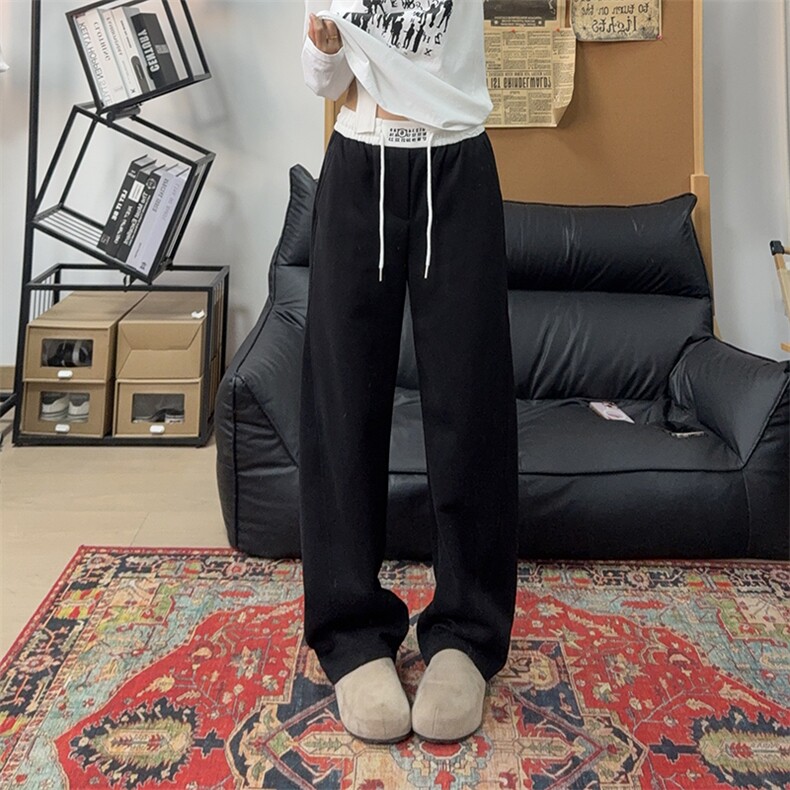 美式高街潮牌男女运动休闲裤直筒宽松卫裤慵懒显瘦休闲长裤子,男装休闲裤,电商A486