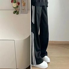 抖音得物高品质26春装重磅潮流运动三条杠宽松直筒休闲卫裤K360，男装休闲裤，电商A486-1