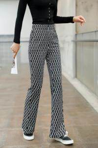 高腰前开叉微喇长裤，其它，盛歌玛