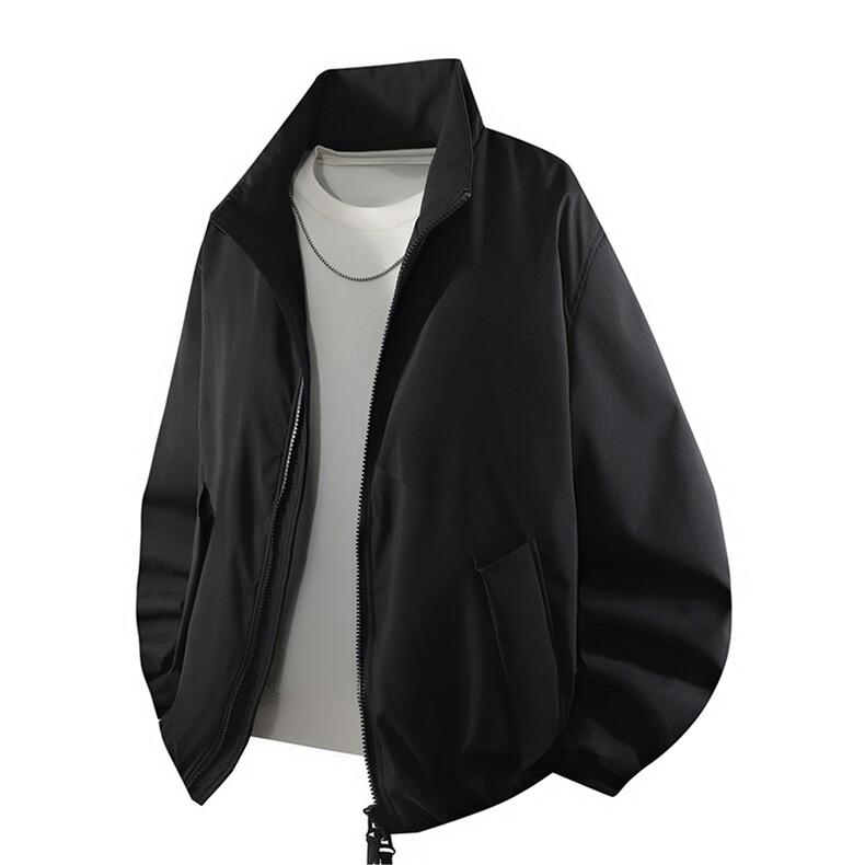 美式高街复古老钱风夹克翻领飞行外套男女纯色休闲宽松工装冲锋衣，男装夹克，电商A486