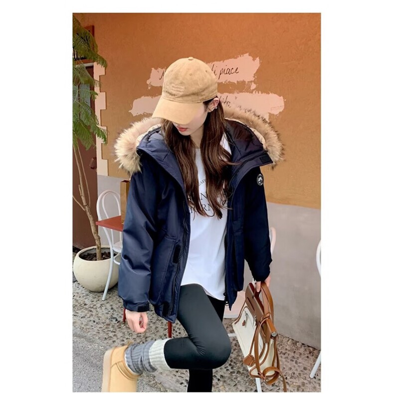 冬季棉服女款短款2025年新款派克服宽松连帽修身加厚工装外套,男装棉衣,星座506A