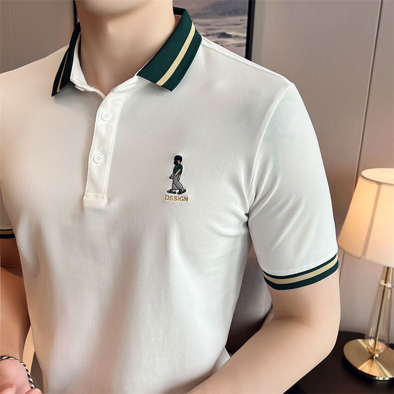 抖音直播主推备货款品质夏季时尚短袖T恤翻领Polo衫T016-P45,男装T恤,电商D342