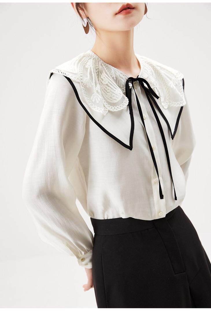 仙气满满的衬衫韩版长袖修身显瘦，女装衬衫，米高