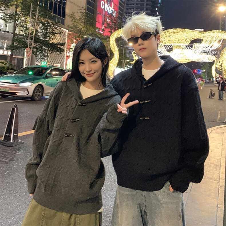 毛衣男女韩版潮流宽松连帽帅气2025秋冬ins针织衫3812P80,男装针织衫/毛衣,星座410-2