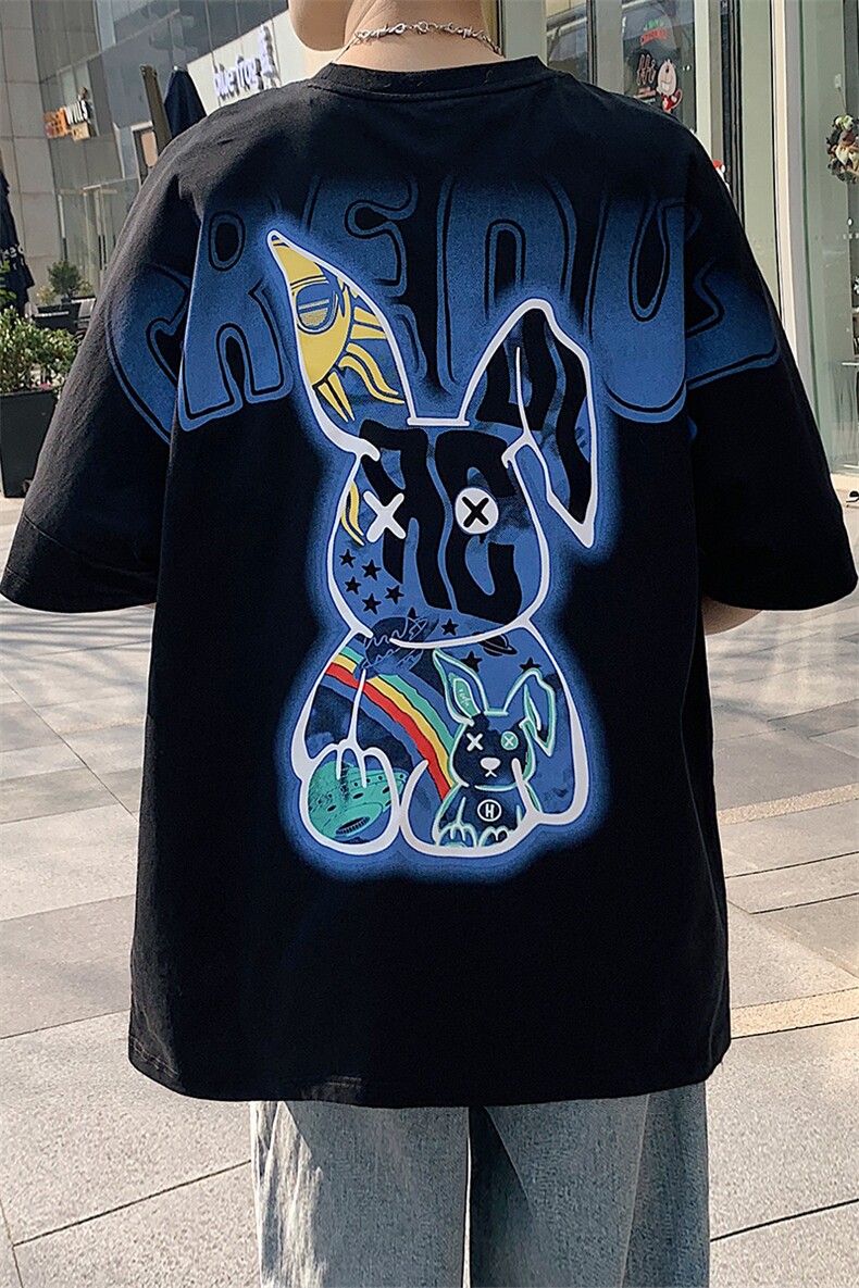 得物抖音40支双纱高品质休闲半袖纯印花短袖T恤男女T7182-P45,男装T恤,电商A441-1
