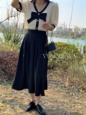 夏季蝴蝶结两件套裙，其它，迎盈柳韵