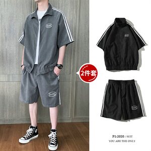 潮流套装短袖防晒衣潮流2021夏装五分休闲裤两件套DS787T图片