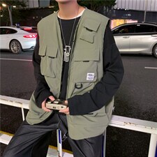 潮牌ins机能风马甲男韩版潮流休闲百搭外套春秋M2010-p35加绒42图片