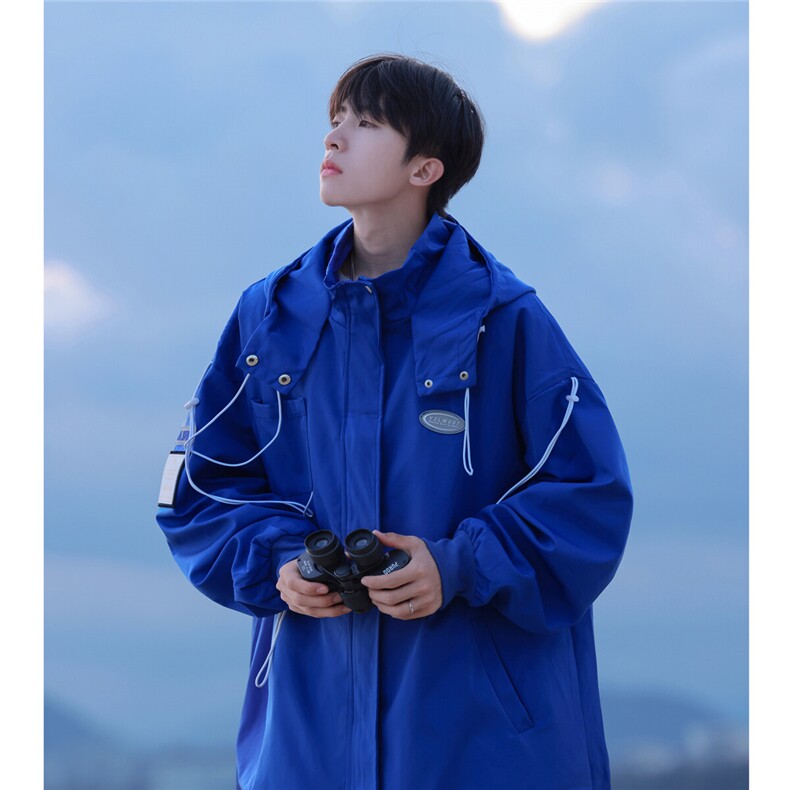 1港风冲锋衣大码M-5XL工装夹克男成分100%聚酯纤维JK7569P75控99，男装夹克，星座226-2