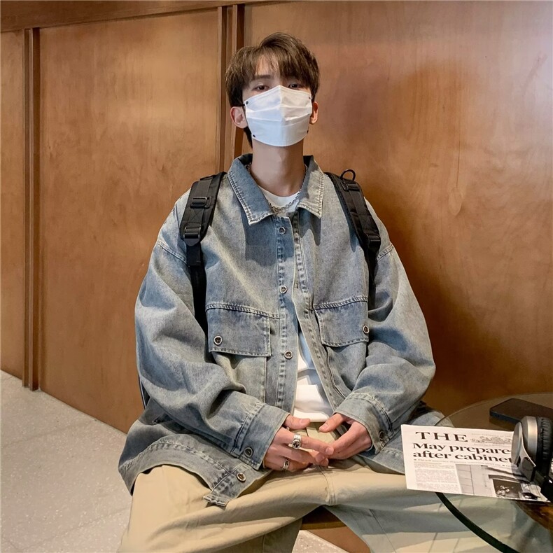 美式复古牛仔外套男士秋季潮牌高街工装夹克设计感宽松J3607-P67,男装夹克,星座1109-3