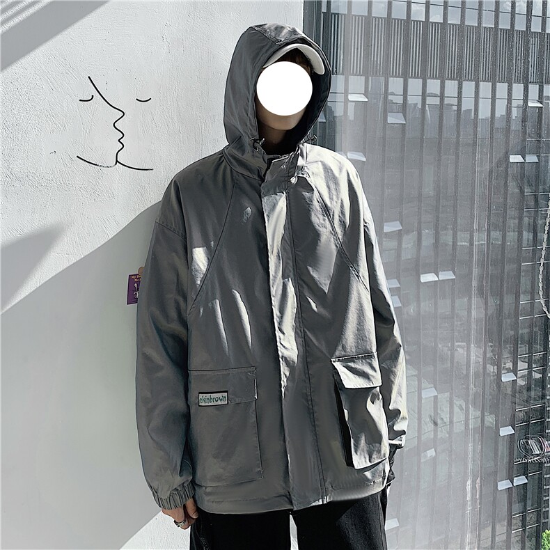 港风冲锋衣男潮牌外套男防风户外旅游服工装夹克男7210P75控108图片