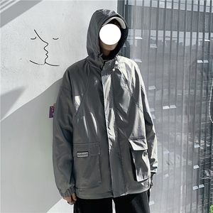 港风冲锋衣男潮牌外套男防风户外旅游服工装夹克男7210P75控108图片