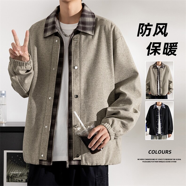 大码休闲翻领夹克外套8561-P75控159大码元,男装夹克,星座209