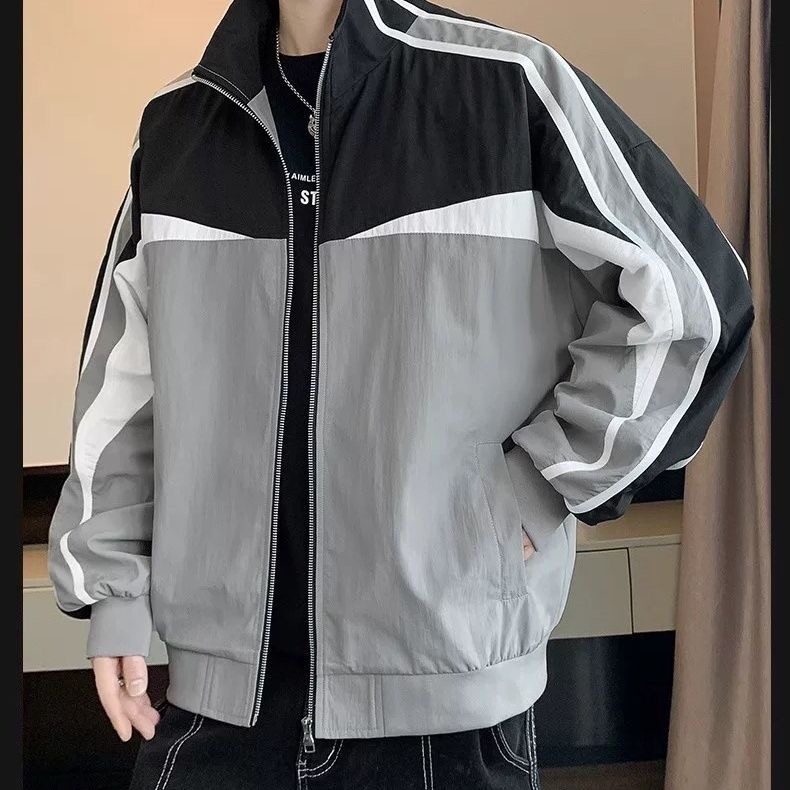 801-P55运动套装春秋季男士防水夹克外套潮流休闲帅气搭配,男装休闲套装,电商B323A