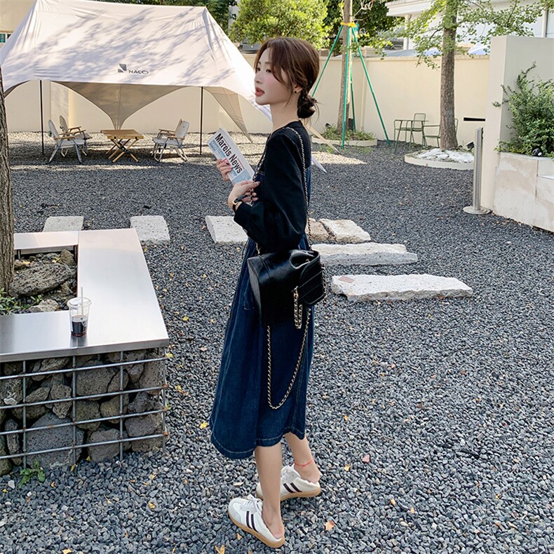 现货：春秋装新款牛仔拼色宽松百搭连衣裙C135-2371P125K178,女装连衣裙,2C135