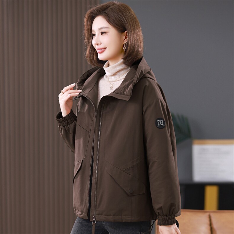 2025冬季连帽时尚休闲加厚保暖舒适棉服,女装棉衣/棉服,独衣靓