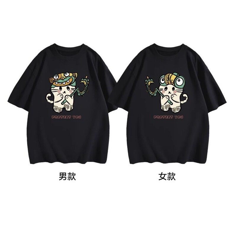 H0559-P28哪吒2025超火情侣装夏季结界兽小众短袖T恤,女装T恤,星座617A-2