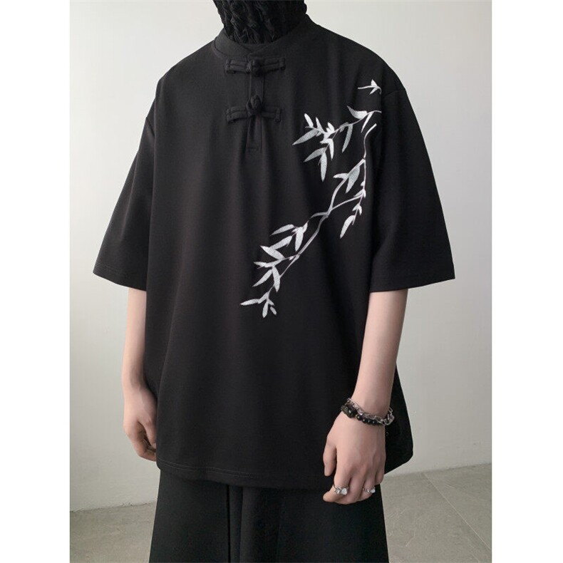 DT33-P40风竹子重磅短袖t恤男潮牌宽松大码高街半袖体恤夏季,男装衬衫,星座603-2