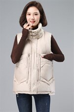 冬装2021新款宽松无袖韩版气质仿羊羔绒拼接夹棉马甲，女装大码女装，奕阳依阁