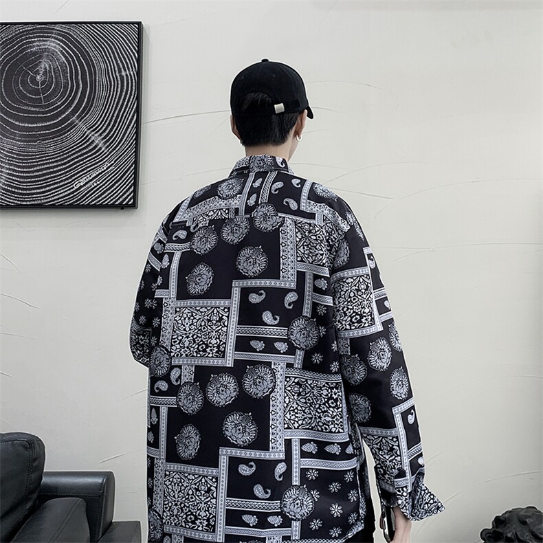 长袖衬衫男港风日系衬衫C9635P27,男装衬衫,星座1116-2