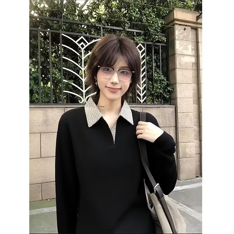原宿长袖POLO潮流气质日系文艺百搭简约慵懒时尚新款WYT01,男装Polo衫,星座516A
