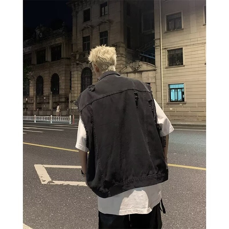 高街水洗牛仔马甲男款无袖外套MJ605P55,男装背心/马甲,星座1116-2