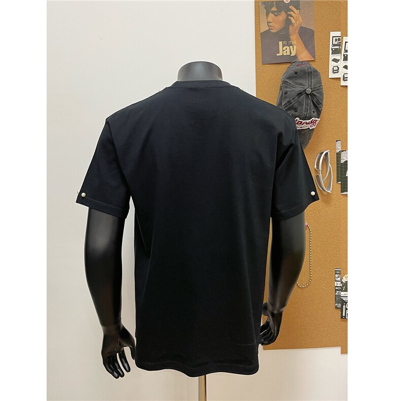 夏季圆领260G纯色珍珠铆钉小众设计感上衣短袖T恤男女G1201-P38,男装T恤,电商C310