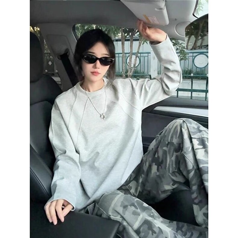 3269-P30 卫衣男2025新款秋冬款青少年圆领外套美式休闲上衣图片